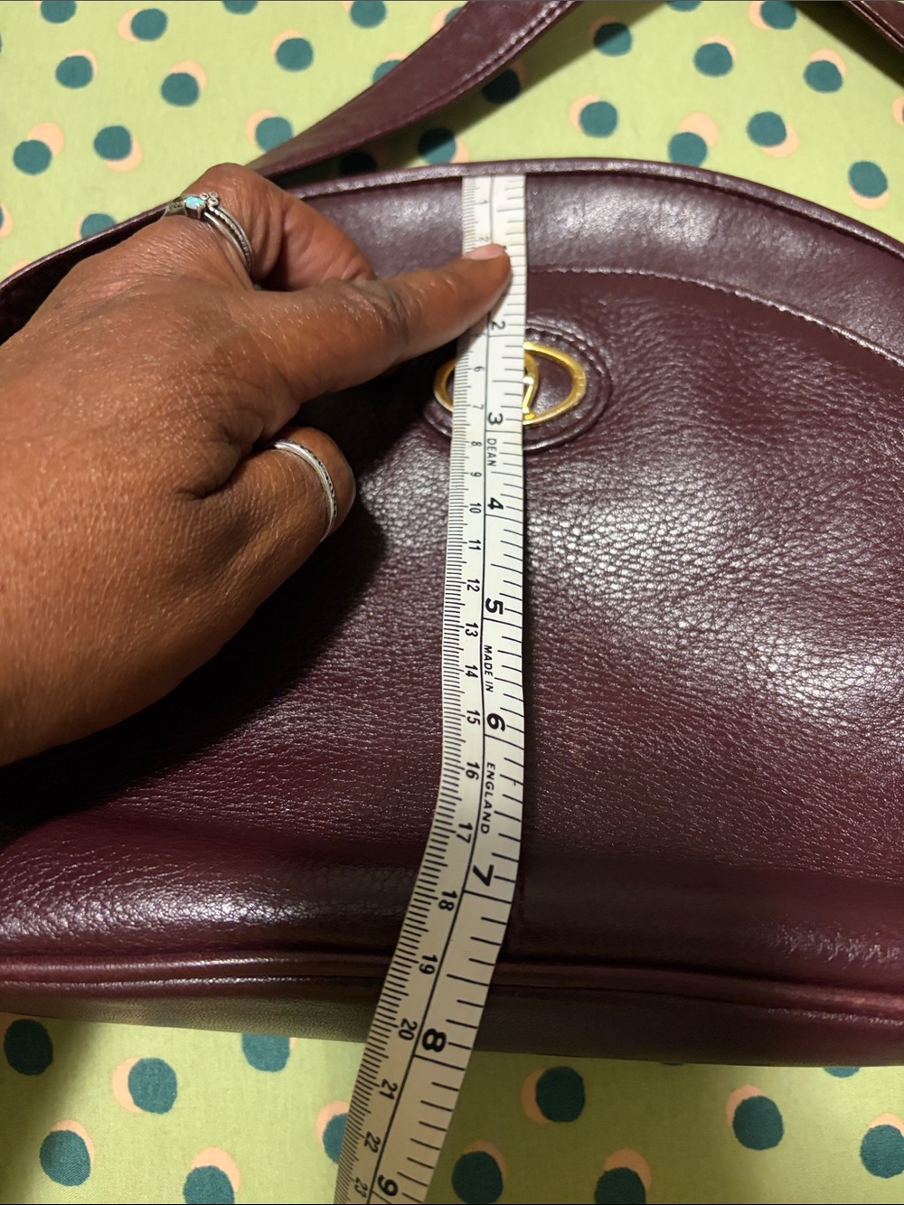Etienne Aigner Maroon Leather Crossbody with Gold Emblem - Picture 10 of 10